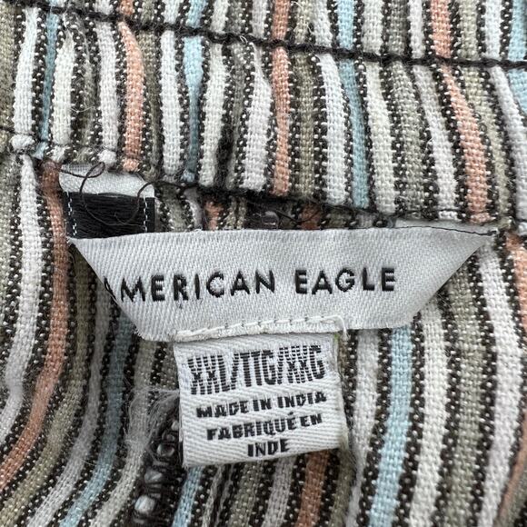 American Eagle Womens Multi-Colored Striped Linen Pants Size XXL - Picture 5 of 8